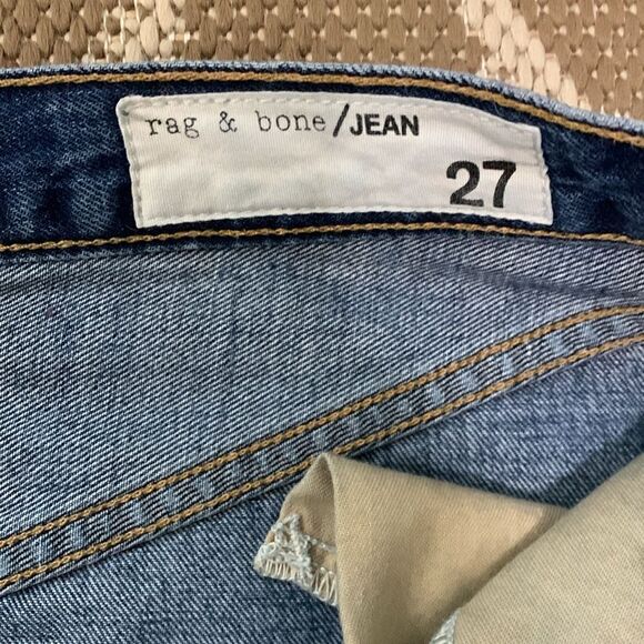 rag & bone Distressed Style Fringed Medium Wash Denim Skirt W1B2K273FRI Size 27 - Picture 13 of 17